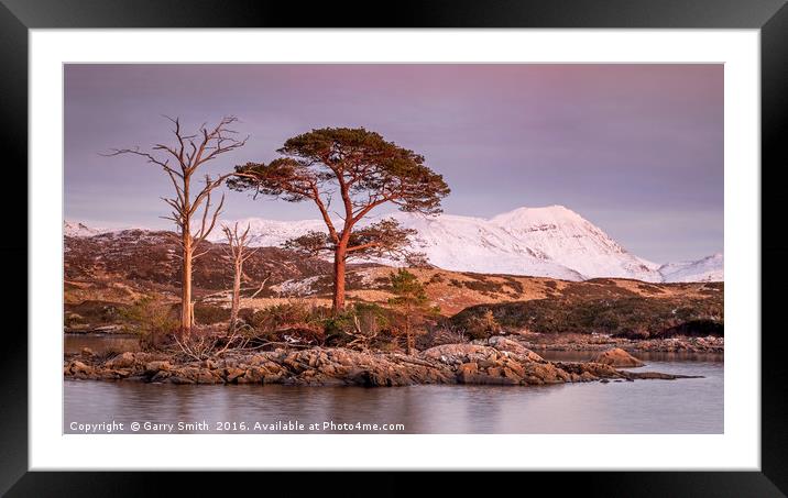 Evening Light at Loch Assynt. Framed Mounted Print by Garry Smith
