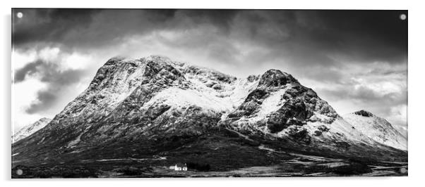 Moody, snowy EtiveMor in Glencoe Acrylic by greg grogan