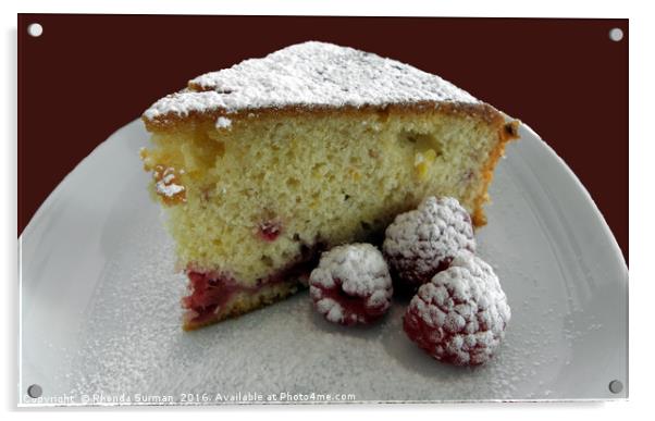 Scrumptious Raspberry Cake Acrylic by Rhonda Surman
