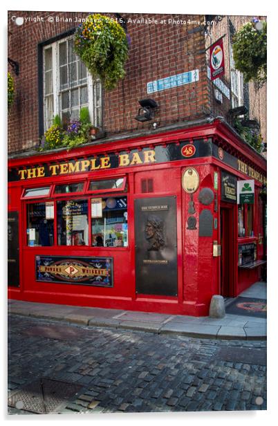 Evening at historic Temple Bar, Dublin, County Eir Acrylic by Brian Jannsen