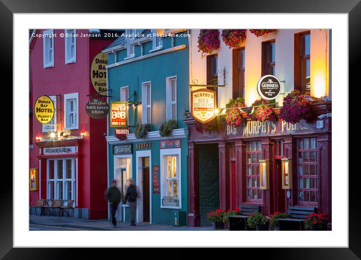 Dingle Pubs Framed Mounted Print by Brian Jannsen