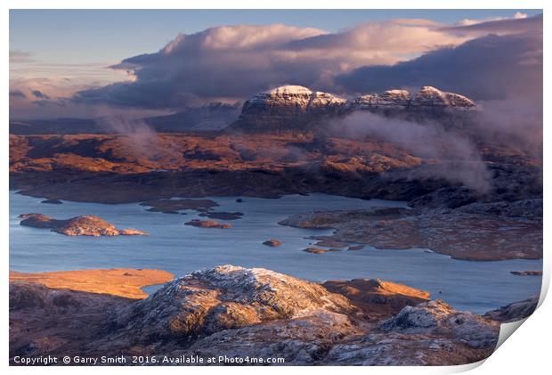 Suilven from Stac Pollaidh. Print by Garry Smith