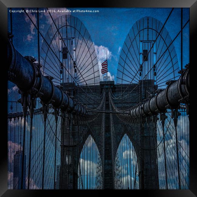 Brooklyn Bridge Webs Framed Print by Chris Lord