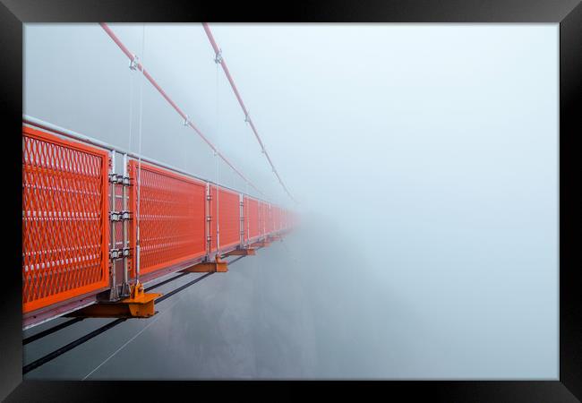 Disappear Adventure Bridge in foggy Framed Print by Ambir Tolang