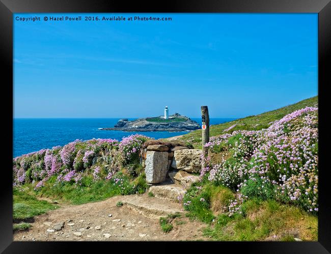 Godrevy Lighthouse Framed Print by Hazel Powell