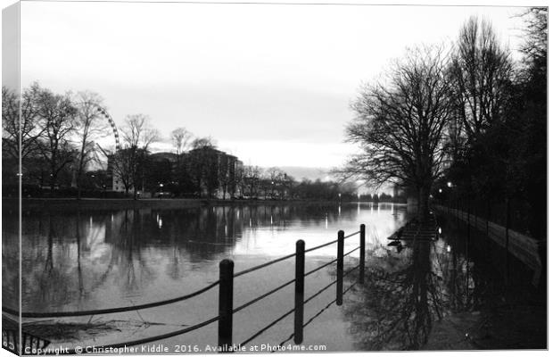 Ouse in flood Canvas Print by Christopher Kiddle