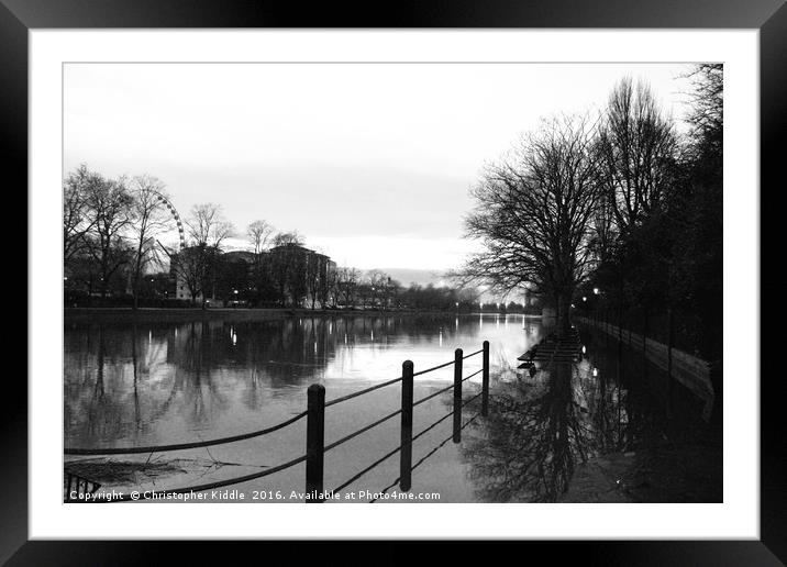 Ouse in flood Framed Mounted Print by Christopher Kiddle
