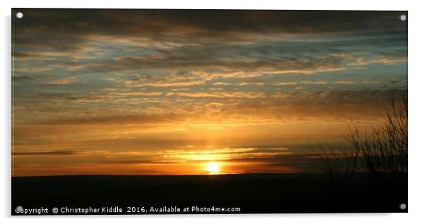 Bingley Sunset Acrylic by Christopher Kiddle