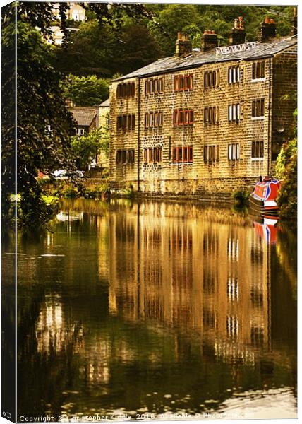 Canal reflection Canvas Print by Christopher Kiddle