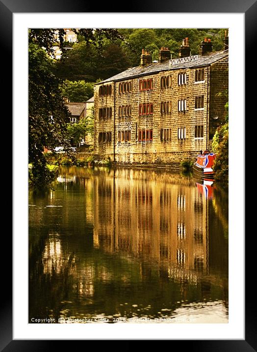Canal reflection Framed Mounted Print by Christopher Kiddle