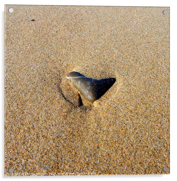 Minimalist Heart Stone Acrylic by Rhonda Surman