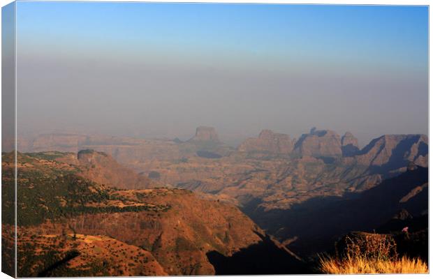 Simien Mountains At Sunset, Ethiopia  Canvas Print by Aidan Moran