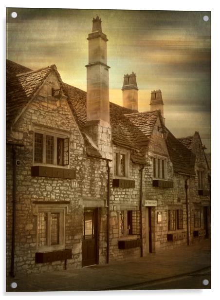 17th Century Three Gables Inn. Acrylic by Heather Goodwin