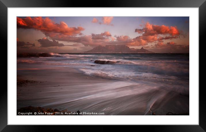 TABLE BAY SUNSET Framed Mounted Print by John Paper