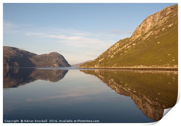 Loch Hamnaway Print by Adrian Snowball