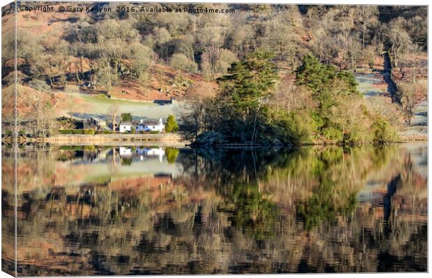 Rydalwater Reflections Lake District Canvas Print by Gary Kenyon