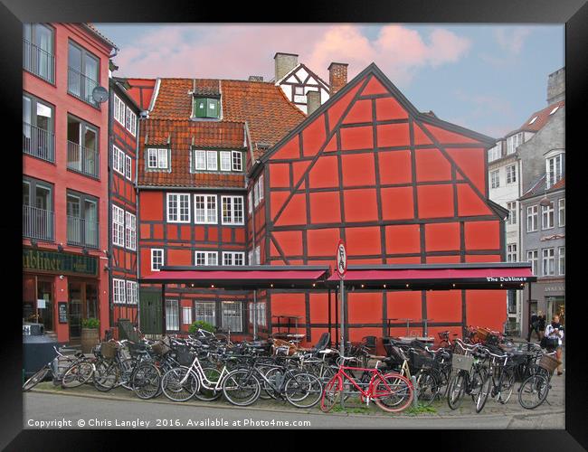 The Red Bicycle, Copenhagen, Denmark Framed Print by Chris Langley