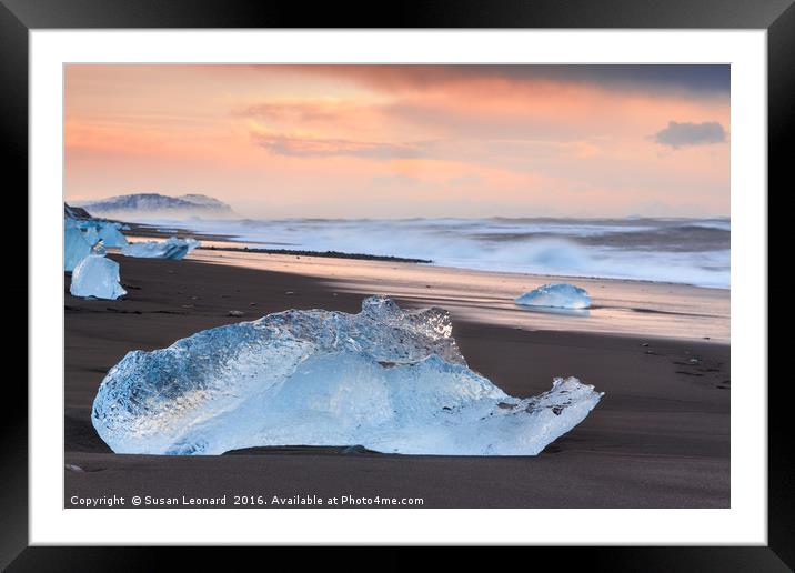 Ice Beach Framed Mounted Print by Susan Leonard