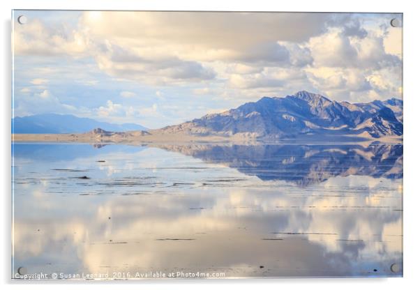 Bonneville Salt Flats Acrylic by Susan Leonard