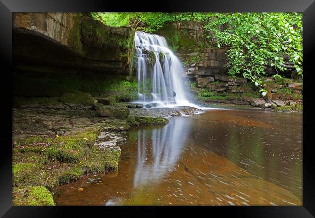 Reflections of a waterfall Framed Print by Stephen Prosser