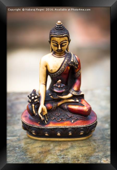 Neplease Sculpture of Budhha Framed Print by Nabaraj Regmi