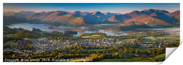 Keswick, the Western Fells and Derwentwater Print by rob grange