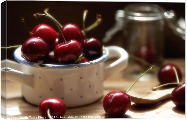 Cherries Time is summertime Canvas Print by Tanja Riedel