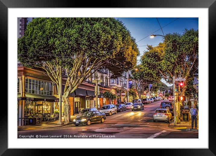 San Francisco street Framed Mounted Print by Susan Leonard