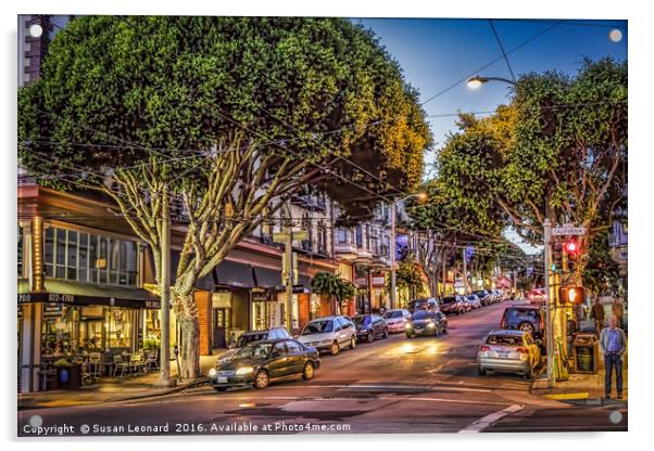 San Francisco street Acrylic by Susan Leonard