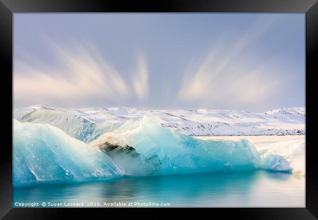 Jokulsarlon Glacier Lagoon Framed Print by Susan Leonard