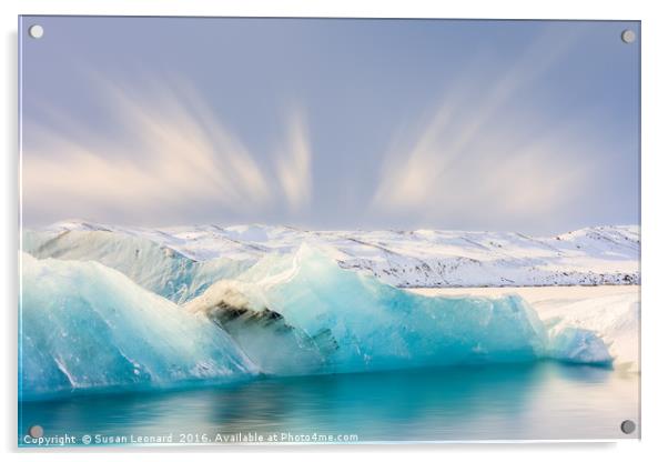 Jokulsarlon Glacier Lagoon Acrylic by Susan Leonard