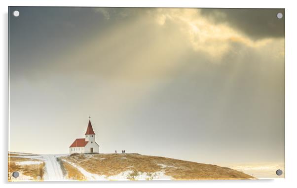 Church on the hill Acrylic by Susan Leonard