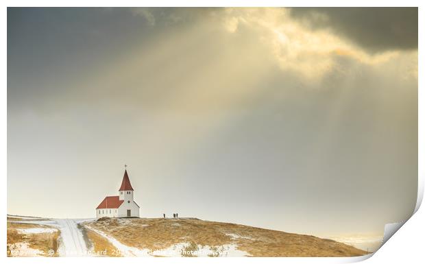 Church on the hill Print by Susan Leonard