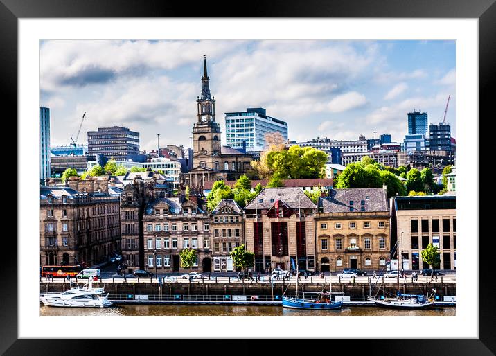 Newcastle Quayside from the Sage............. Framed Mounted Print by Naylor's Photography