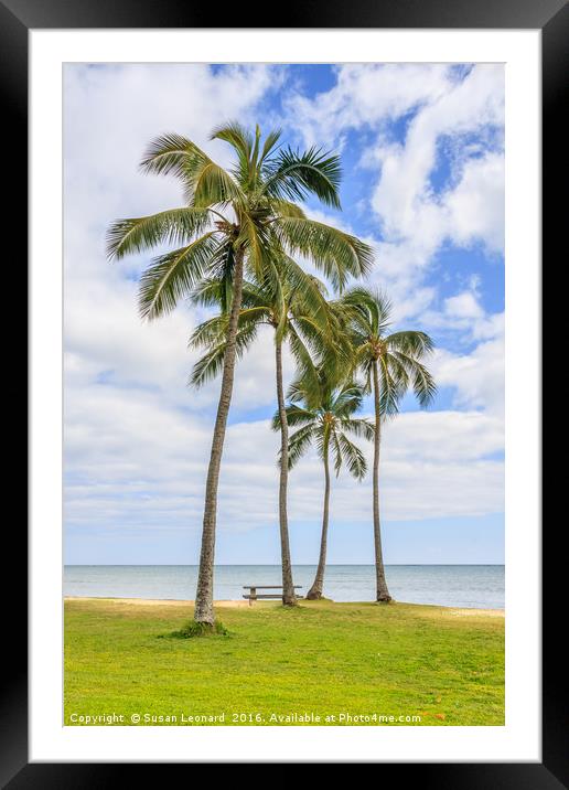 Palm Trees by the Pacific Framed Mounted Print by Susan Leonard