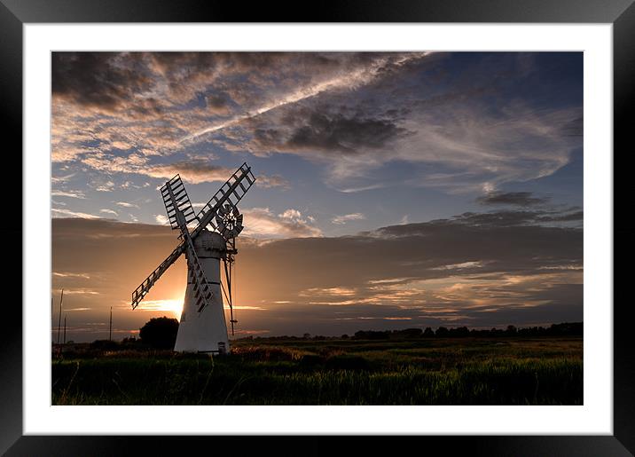 Sunset at Thurne Mill Framed Mounted Print by Stephen Mole