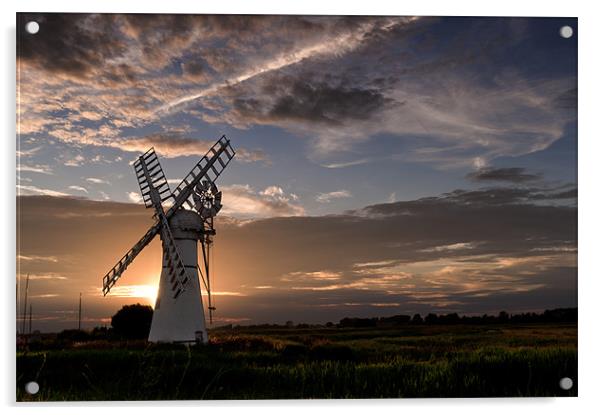 Sunset at Thurne Mill Acrylic by Stephen Mole