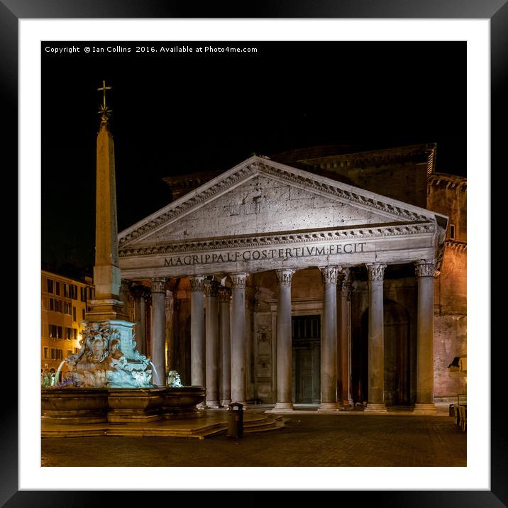 The Pantheon at Night, Italy Framed Mounted Print by Ian Collins