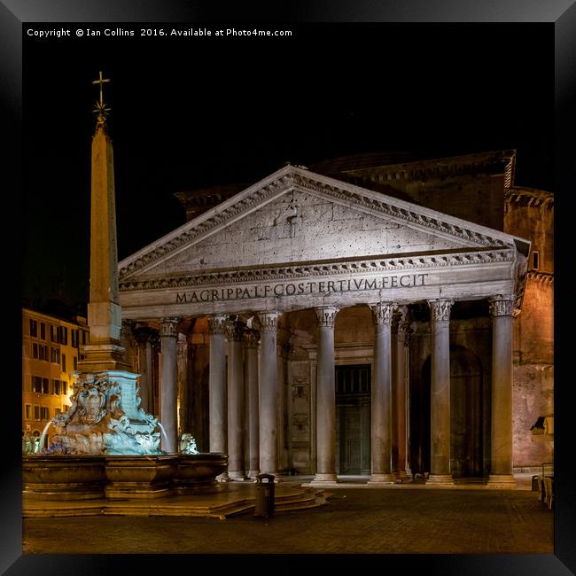 The Pantheon at Night, Italy Framed Print by Ian Collins