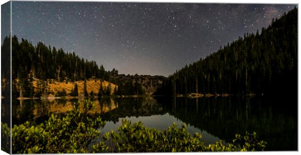 Stars over Devil's Lake Oregon Canvas Print by Brent Olson