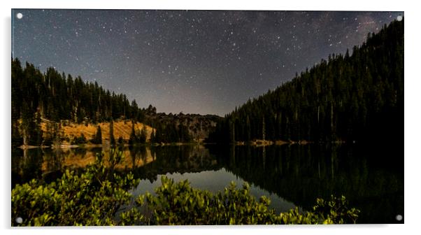 Stars over Devil's Lake Oregon Acrylic by Brent Olson