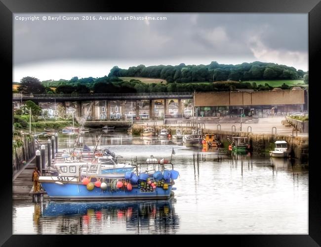 Majestic Tide at Hayle Harbour Framed Print by Beryl Curran