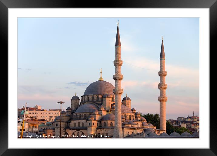 New Mosque in Istanbul Framed Mounted Print by Artur Bogacki