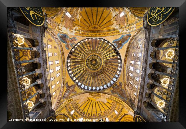 Hagia Sophia Ceiling Framed Print by Artur Bogacki