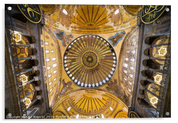 Hagia Sophia Ceiling Acrylic by Artur Bogacki