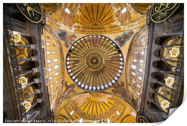 Hagia Sophia Ceiling Print by Artur Bogacki