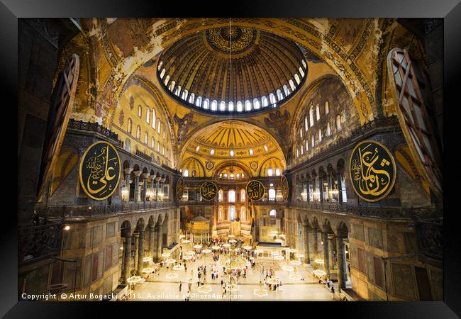 Hagia Sophia Interior Framed Print by Artur Bogacki