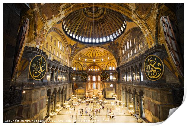 Hagia Sophia Interior Print by Artur Bogacki