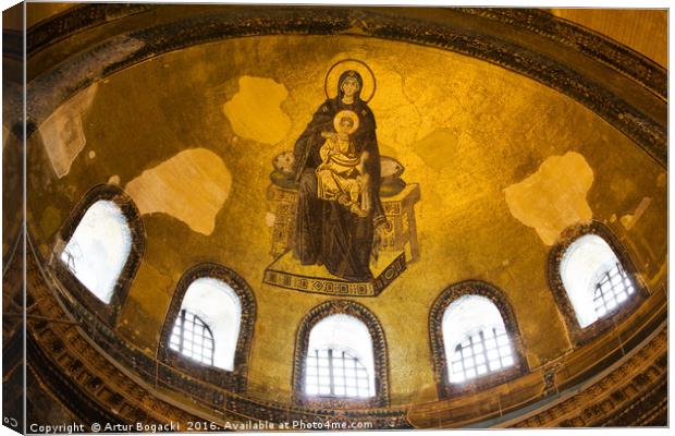 Hagia Sophia Mosaic Canvas Print by Artur Bogacki