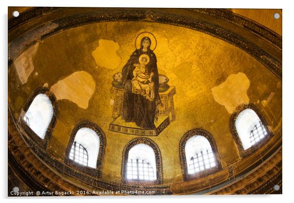 Hagia Sophia Mosaic Acrylic by Artur Bogacki